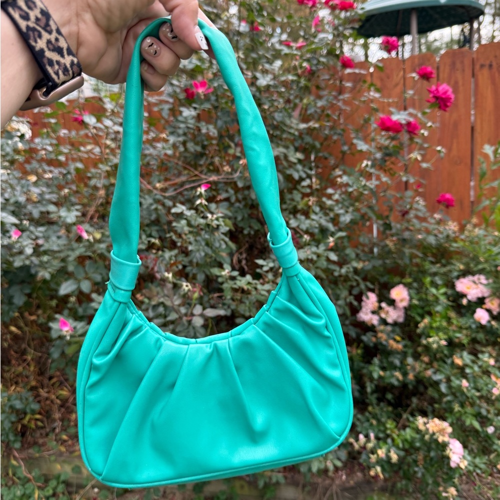 Olivia & Kate Scrunchie Turquoise Women's Mini Hobo Shoulder Bag